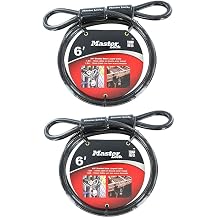 Master Lock 78DPF Looped Cable, 6-Foot x 3/8-inch 2 Pack