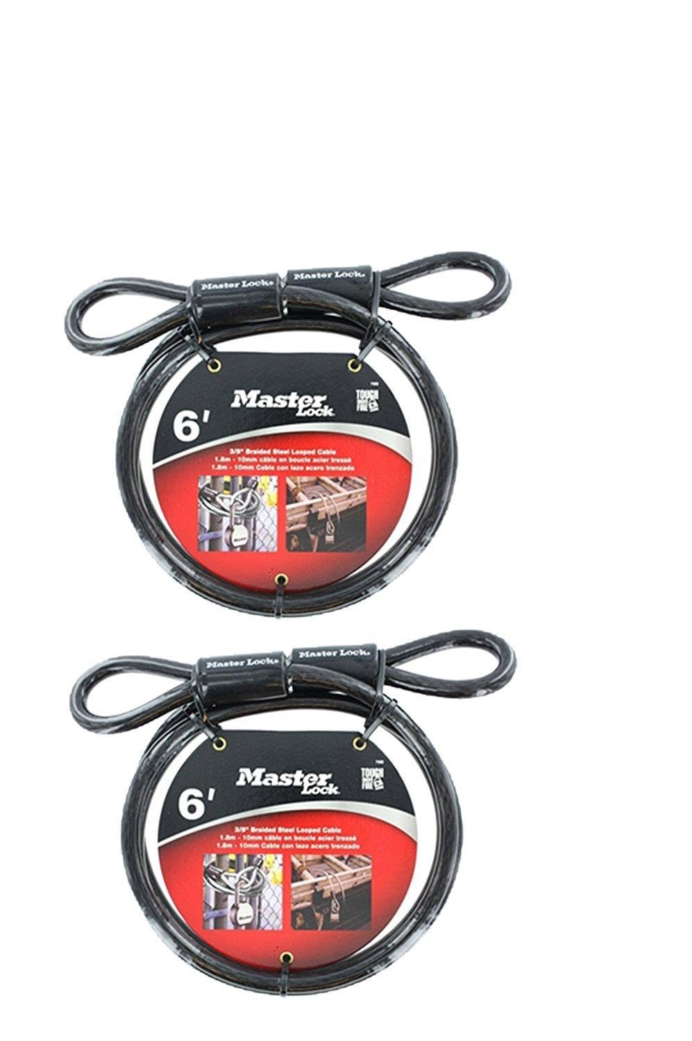 Master Lock 78DPF Looped Cable, 6-Foot x 3/8-inch (2 Pack)