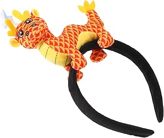 Vaguelly hair accessories plush dragon hairband Chinese new year hairband new year dragon headband chinese new year hair clips issue card Cartoon aldult cartoon dragon headband faucet belt
