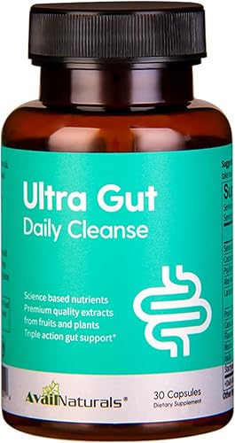 Ultra Gut Daily Cleanse - Limpieza desintoxicante de 15 días con cáscara sagrada, hoja de senna, fibra dietética de cáscara de psyllium, probióticos