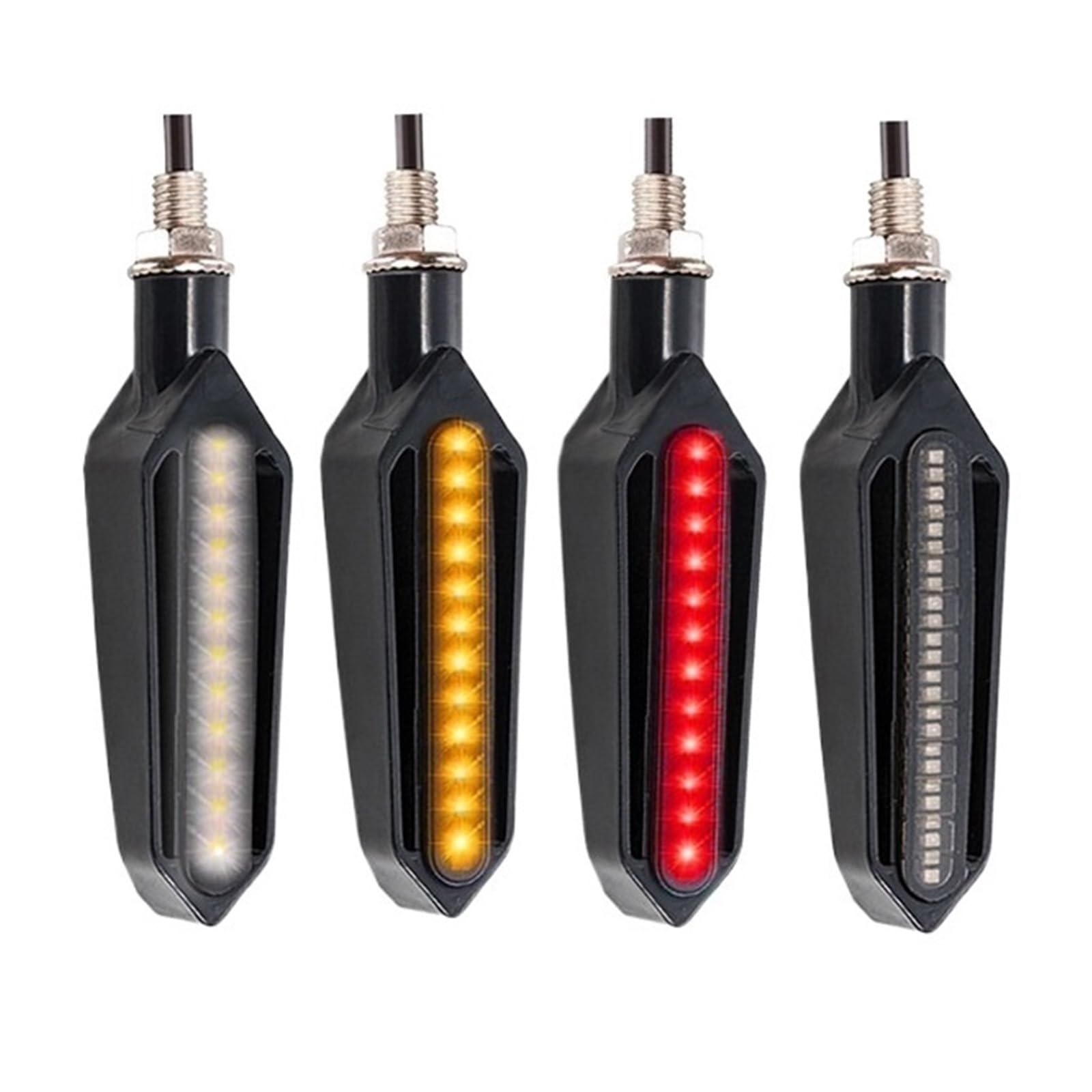Luces señalización Luces De Señal | Luces De Señal Para Motocicleta, Luz Que Fluye, Relé Integrado, Indicador De Señal(4 Pcs)