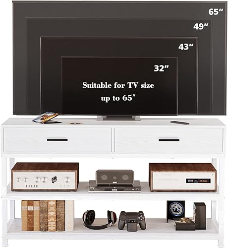 Miniatura 5 de IRONCK Soporte de TV para TV de 55 pulgadas con cajones, centro de entretenimiento, mesa consola de TV para sala de estar, gabinete de