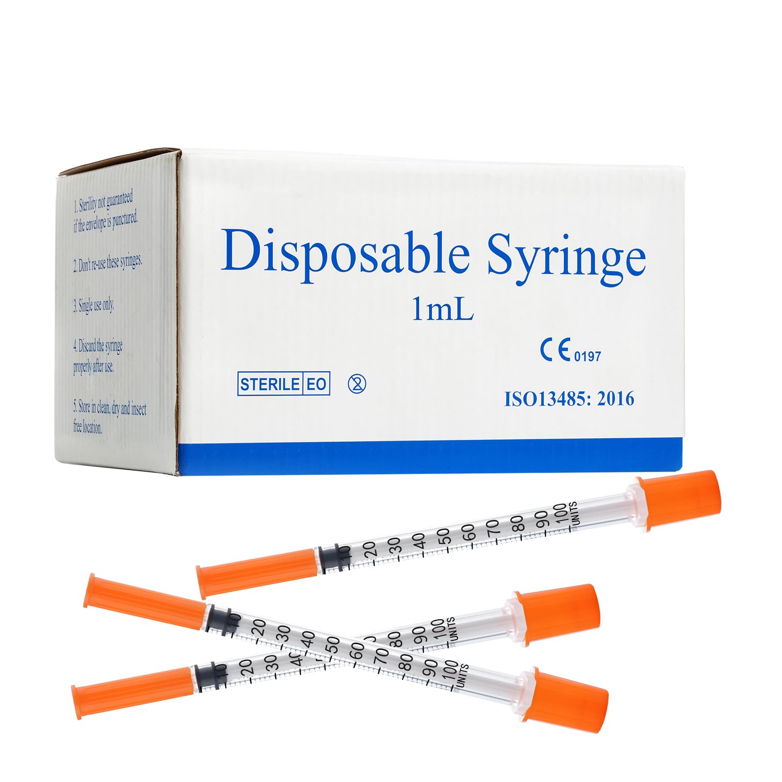 1ml/cc 32G 5/16 Inch Syringes, Lab Dispensing Syringe, Individual Wrapped, Box of 100 — Amazon image 9