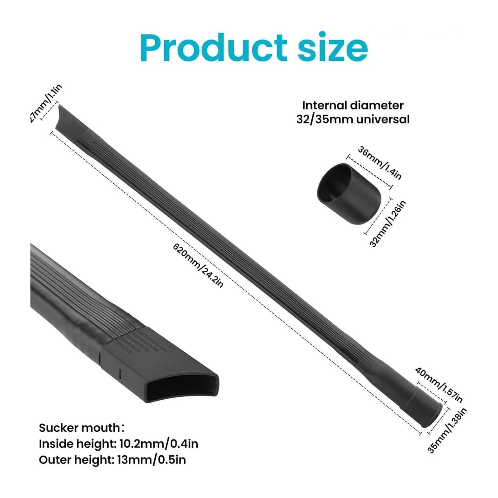 Flexible Flache 32-mm-Fugendüse mit 35-mm-Vakuumadapter