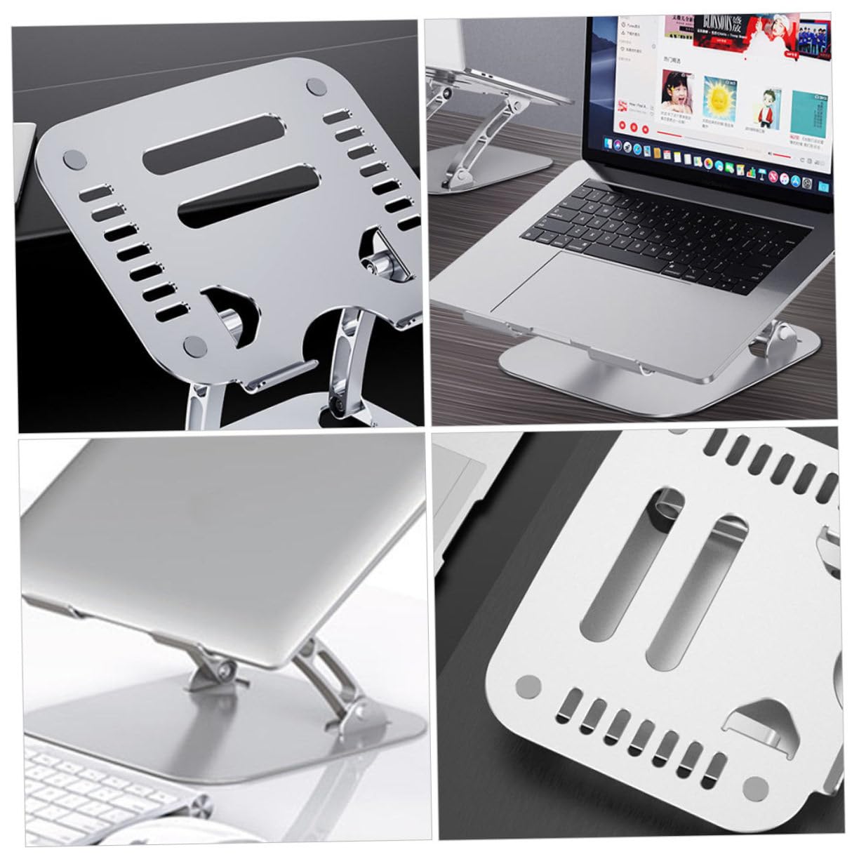Soporte Plegable Base Elevadora de Aleación de Aluminio para Portátil Ajustable Disipación de Calor Abierta para Ordenadores Portátiles en Oficina o Estudio