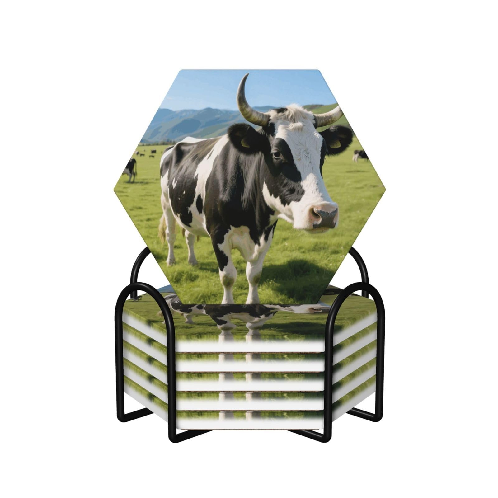 Dessous de verre vache en céramique liège anti rayure table