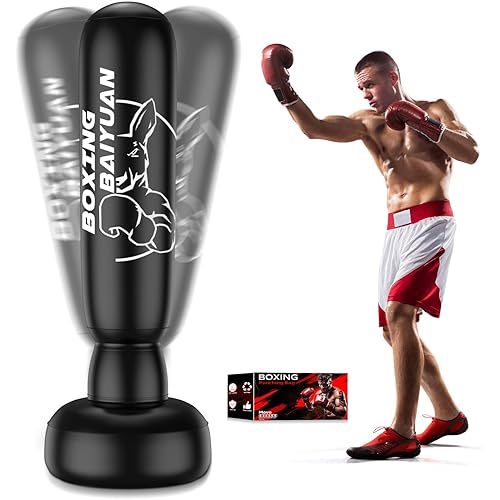 Freestanding Punching Bag for Adults, 70'' Boxing Bag with Stand - Includes Boxing Gloves & Air Pump, Kick Boxing Training Equipment for MMA, Muay Thai, Kickboxing, Fitness for Beginners