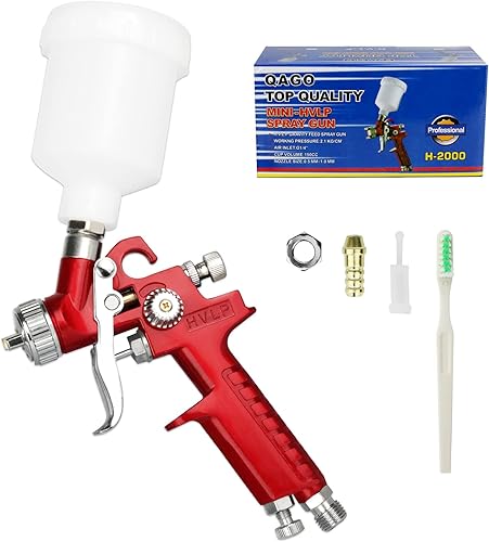Mini pistola de pulverización HVLP con punta de 0.039 in pistola pulverizadora de aire con taza de color de 4.2 fl oz pintura de alimentación por