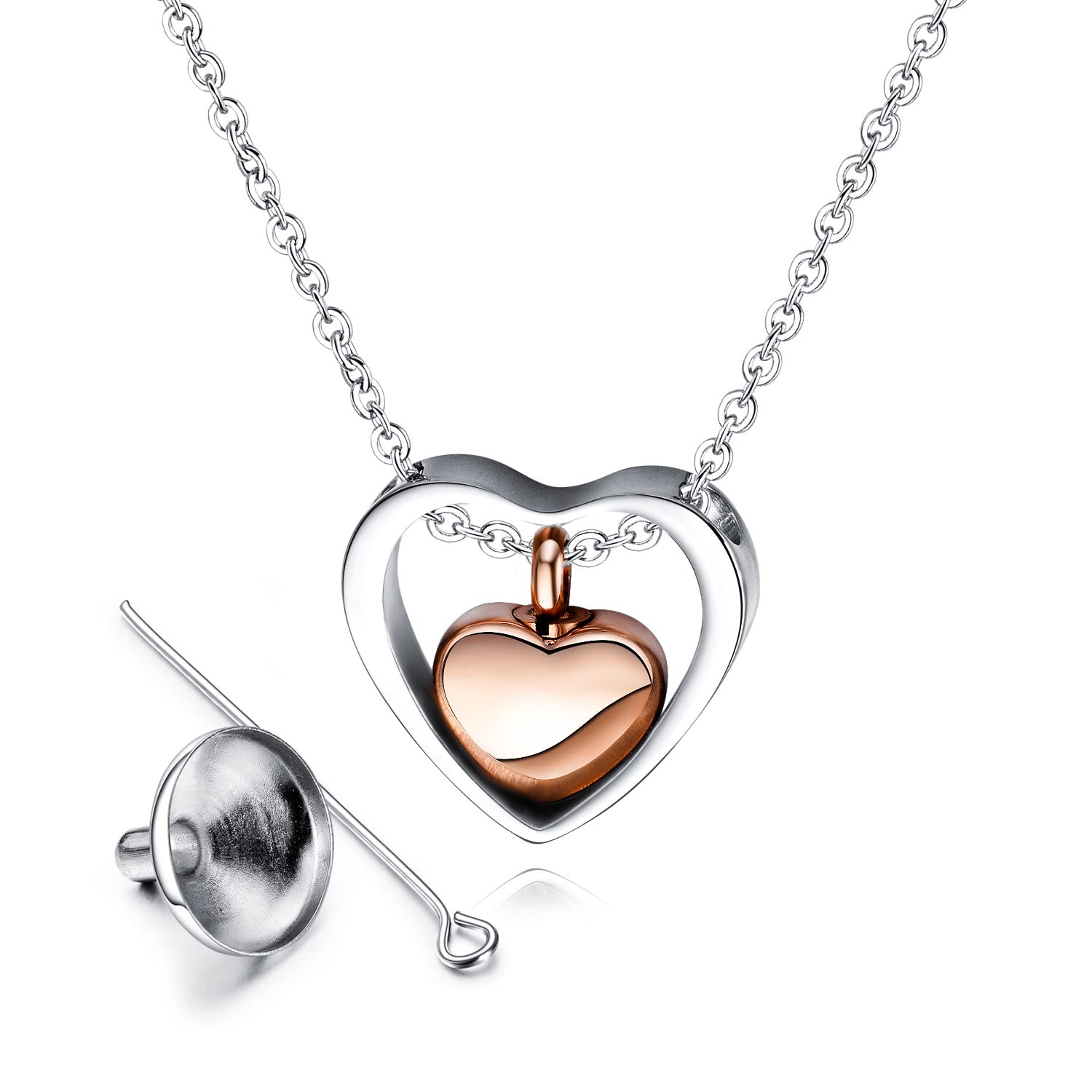 Collier Pendentif Urne Homme Femme Colliers Urnes pour Cendres Urne Chaine Colier Acier Bar Urne Collier Urne de Crémation Pendentif pour Memorial Souvenirs de Bijoux Pendentif Urne pour Cendres