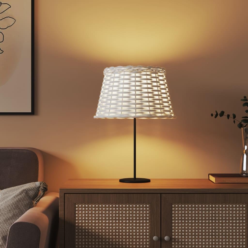 Abażur wiklina lampa sufitowa lampa stołowa biała Ø 38 x 23 cm