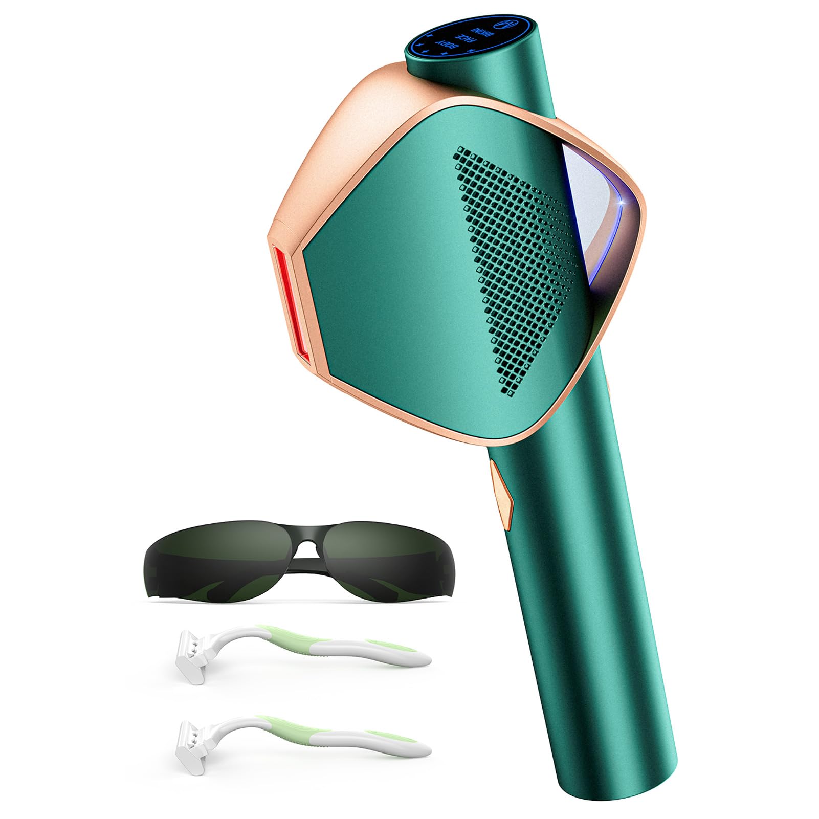Epilatore Luce Pulsata, IPL Luce Pulsata con Tecnologia Flash Ultraveloce IGBT 0.8S, Max 19,8J, Lampi Illimitati, 600-1200NM Laser Luce Pulsata Ad Alta Efficienza per Donna, Corpo, Ascelle, Bikini