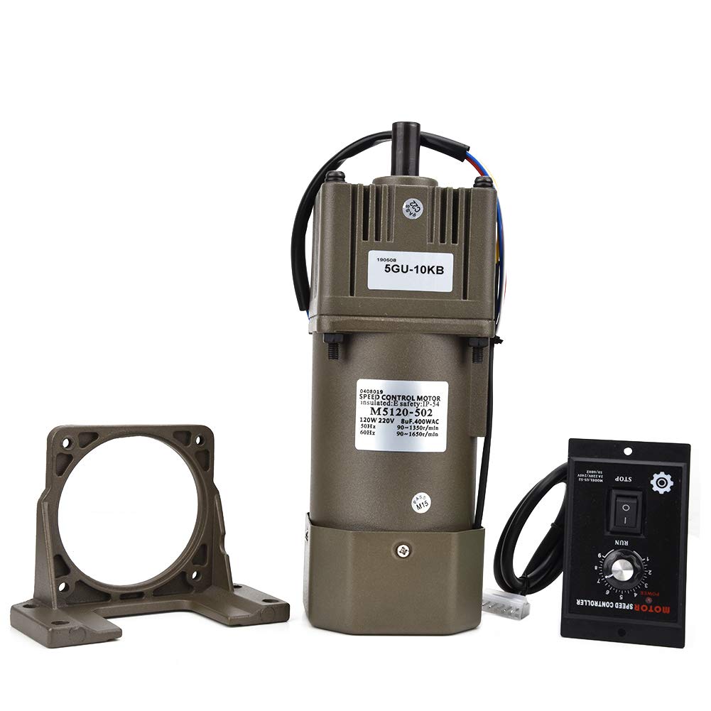 Elektrischer Getriebemotor, Einphasen Umkehrgetriebemotor mit Einstellbarer Drehzahl und Getriebesteuerungshalterung für die Verpackungsindustrie, Werkzeugmaschinenindustrie(10K)