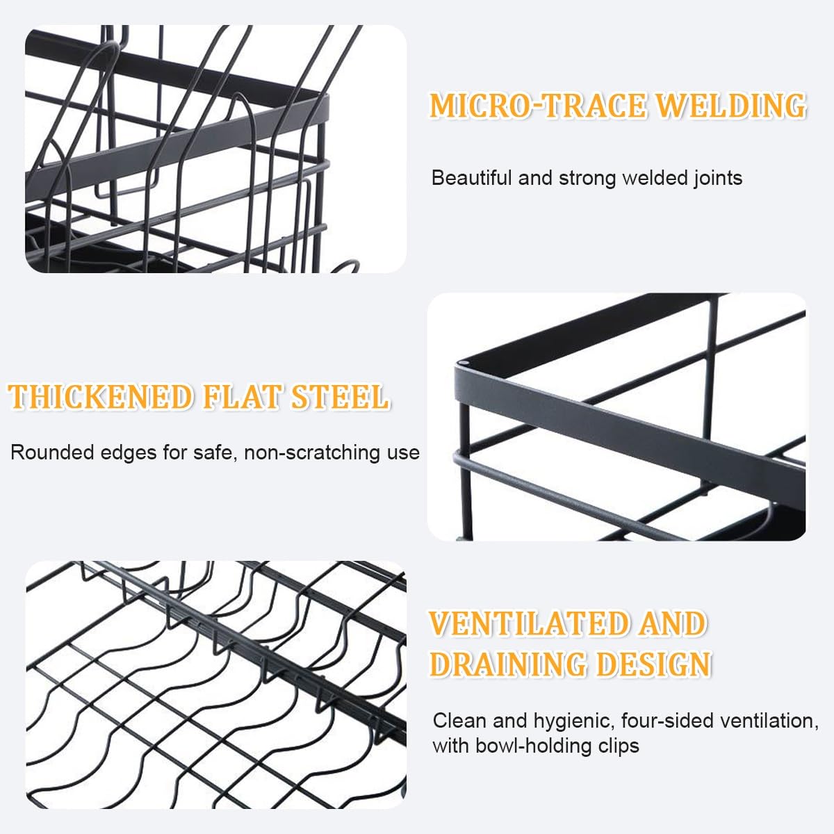 Escurreplatos De 3 Niveles Con Tabla De Escurrir,Escurreplatos Grande Para Fregadero,Porta Utensili Extraíble,Escurridor De Platos Acero Inoxidable Para Cocina