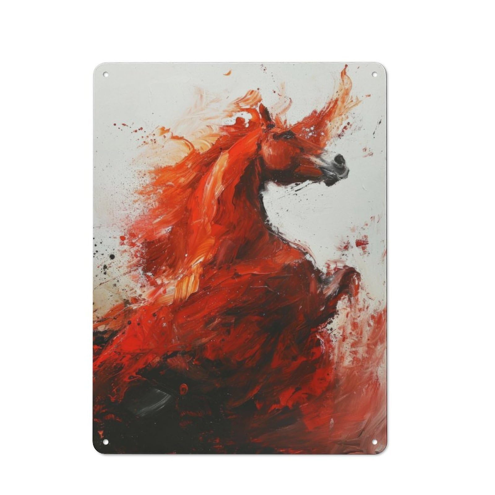 Junmoney Fiery Equine Art Vintage Vintage Tin Sign 40X30cm Featuring Cafe Wall Decor For Coffee Bar, Kitchen, Bistro Or Tea Corner