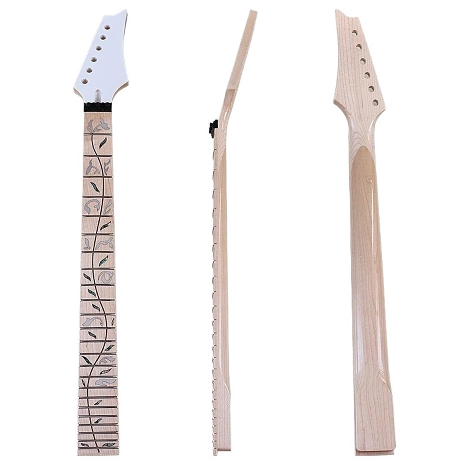 Manico Per Chitarra Elettrica Acero Canadese Tastiera 6 Corde 24 Tasti Doppia Incisione A Dondolo Manico Chitarra Baritono Parti Di Ricambio Manico Basso Jazz Accessori