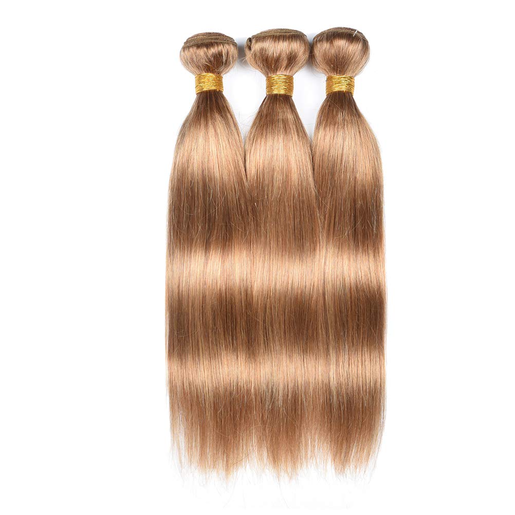Peruvian Human Hair Straight 3 Bundles Light Brown Amazon.com : WOME Peruvian Straight Hair 3 Bundles 100  main image 2