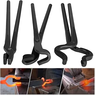 Knife Making Tongs Set Forging Blade Knife Tongs Tools Assembled Knife Making Blacksmith Bladesmith Anvil Forge (3-Pack)