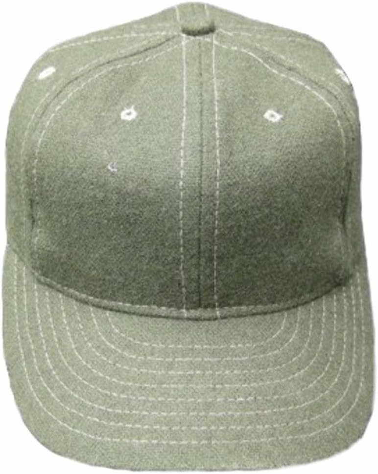 Ideal Cap Co. Solid Olive Wool Vintage Baseball Cap 1940's Style 8 Olive