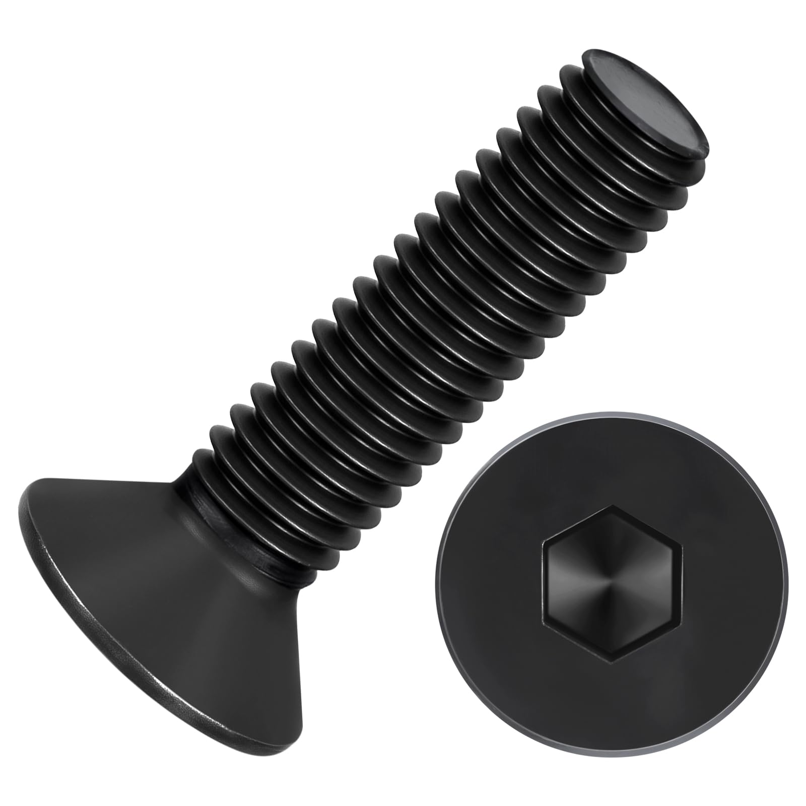 Kozelo 50Pcs[M5-0.8x20] Flat Head Socket Cap Screw Countersunk Bolt