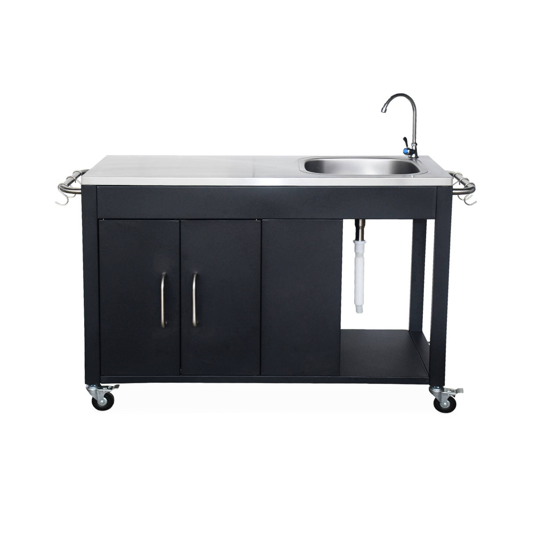 Alice's Garden Cuisine extérieure acier noir L139xP70.6xH113 cm