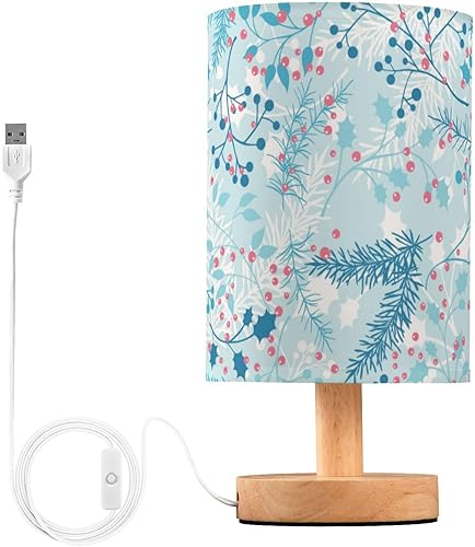 Miniatura 2 de Lámpara de mesita de noche Lámparas Led Lindas Plantas de Invierno Azul Flor Luces de Noche Escandinavas para Niños Bar