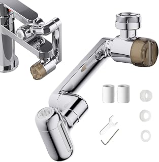 Alargador de Grifo para Baño,Rociador con 4 Modos de Agua - Alargador de Agua Giratorio 1080 Grados Ajustable - para Cocina, Baño, Ducha, Hotel, Dormitorio, Apartamento