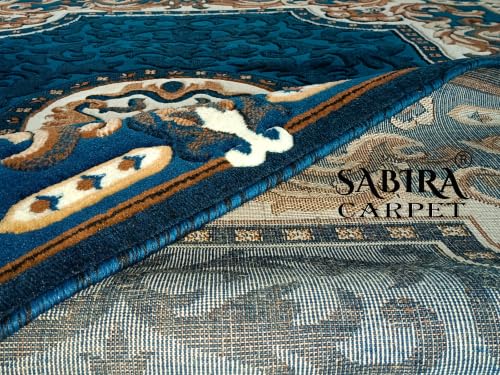Image of SABIRA Carpet Modern Floral Area Rug Large Carpet for Living Room, Bedroom & Dining Room, Washable, Non-Slip Blue Color (6X8 FEET)