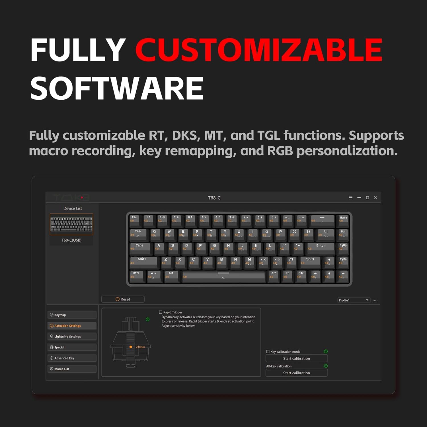 DIERYA DK68-C customization software interface