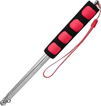 Hollowing Drum Hammer Sound Detection Folding Stick, 120cm Stainless Steel Thickened Telescopic Rod with Non-Slip Handle for House Decoration Inspection (Red)