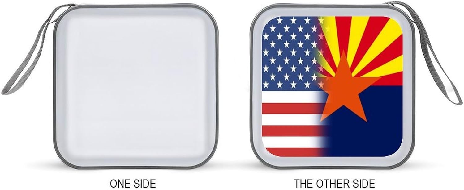 U.S.A. Arizonas State Flag Protective CD Case Storage Rack 40 Capacity DVD Holder Organizer Car Travel