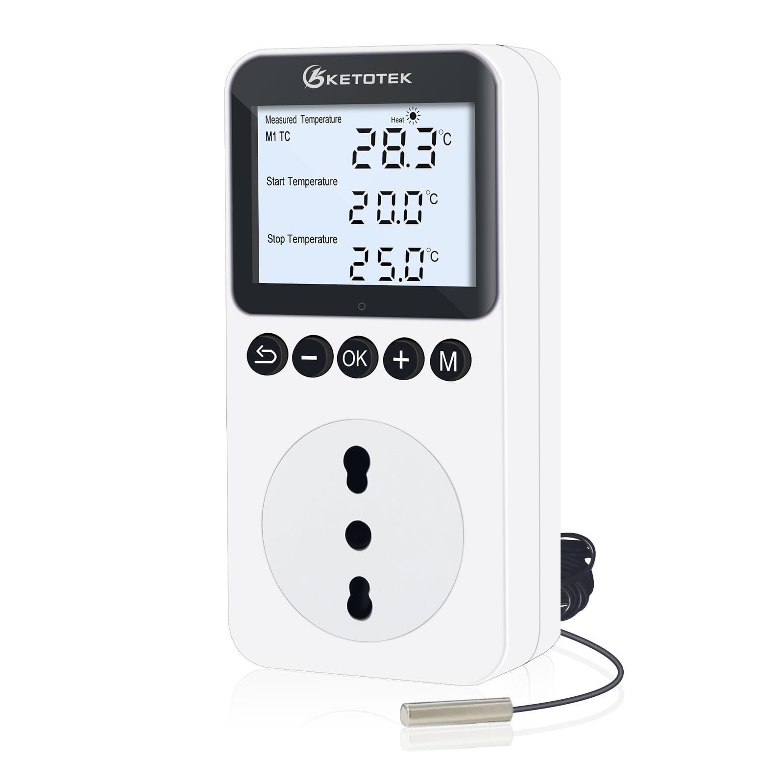 KETOTEK Tag Nacht Thermostat Steckdose Typ L