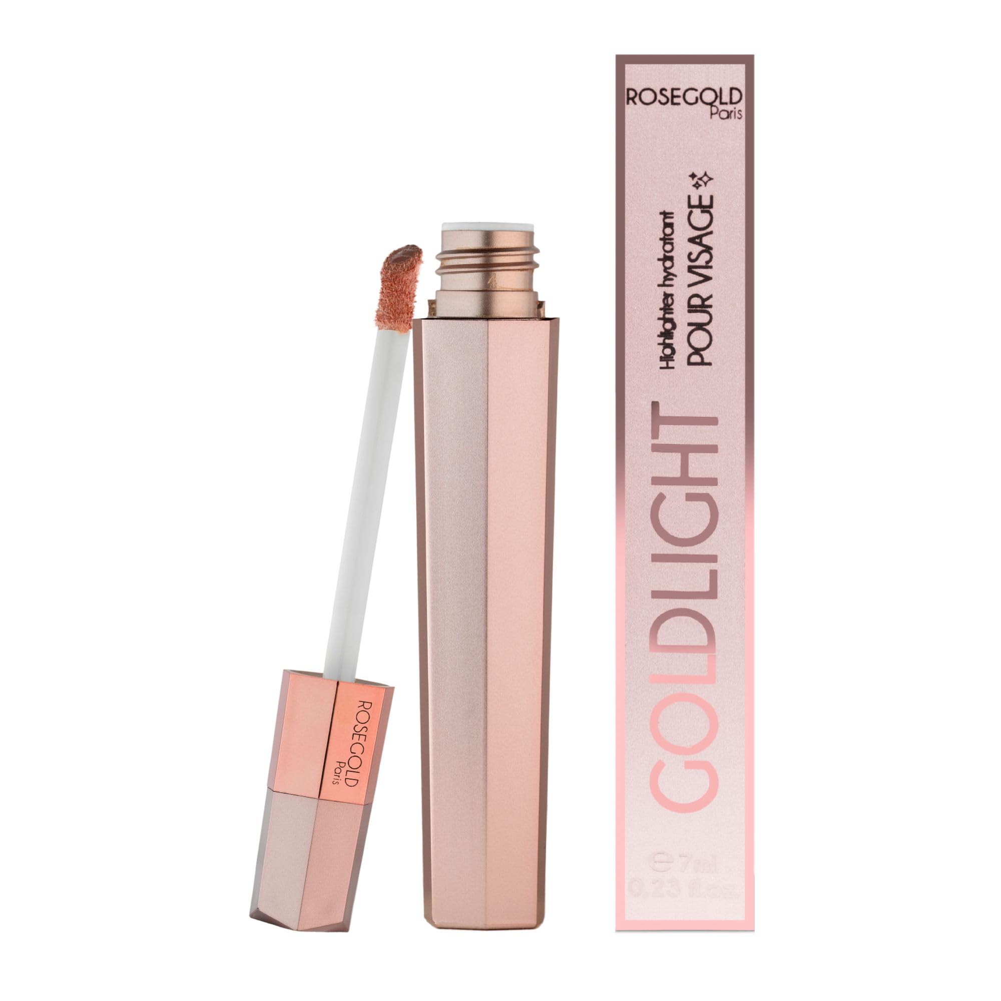 ROSEGOLD GOLDLIGHT Liquid Face Highlighter For Luminous Radiant Complexion Glowy Irresistible Effect - 98% Natural - Made in France - Vegan