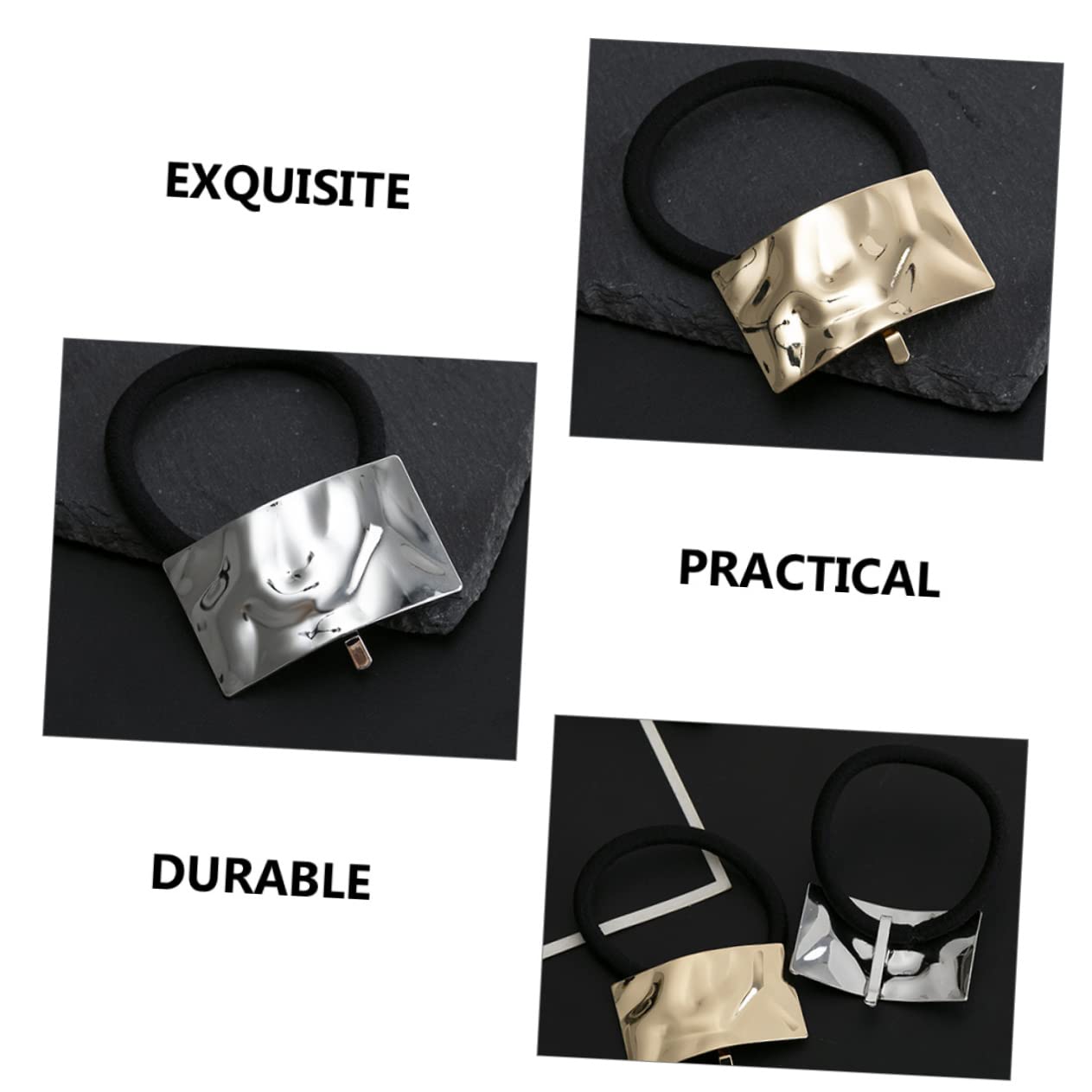 MAGICLULU 16 Pz polsino con elastici per diadema d'oro anello elastico per alto curly hair curls elastica per polsino porta coda di cavallo temperamento staffa
