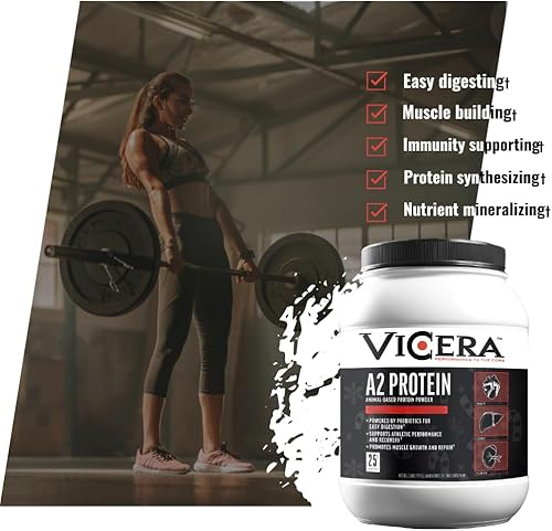 Miniatura 8 de Proteína en polvo A2, batido de menta, 0.88 oz de proteína por porción, mezcla de caseína de suero orgánico A2A2 con probióticos y sal marina celta,