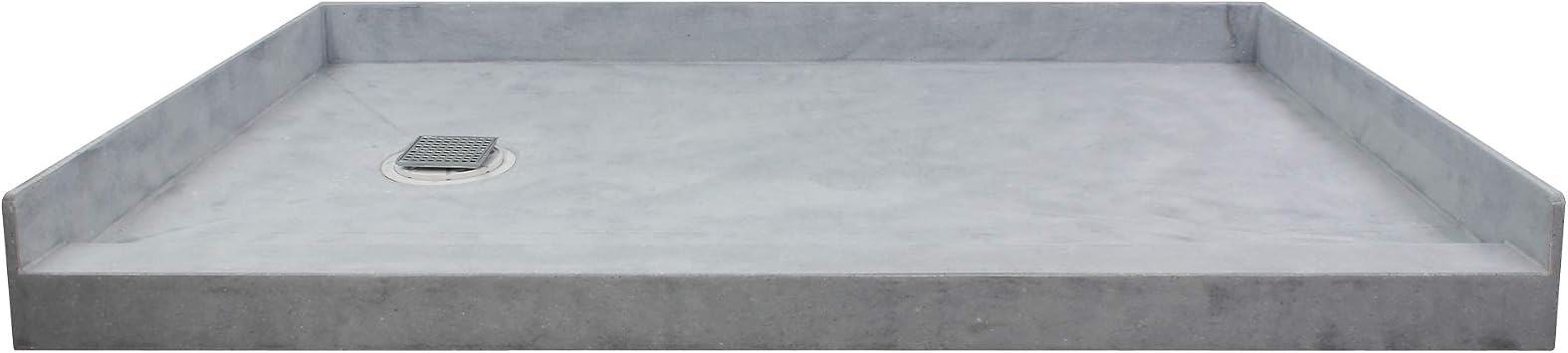 Transolid FTT6030L Ready to Tile 60-in L x 30-in W Shower Base with Left Hand Drain in Dark Grey