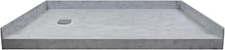 Transolid FTT6030L Ready to Tile 60-in L x 30-in W Shower Base with Left Hand Drain in Dark Grey