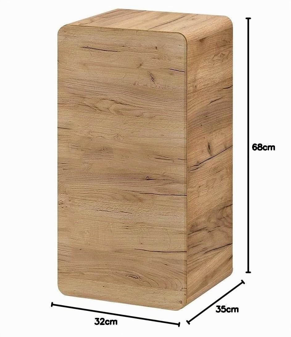 Lomadox Armadietto da bagno sospeso, Wotaneiche Nb, 1 anta, larghezza x altezza x profondità: 35 x 75 x 32 cm