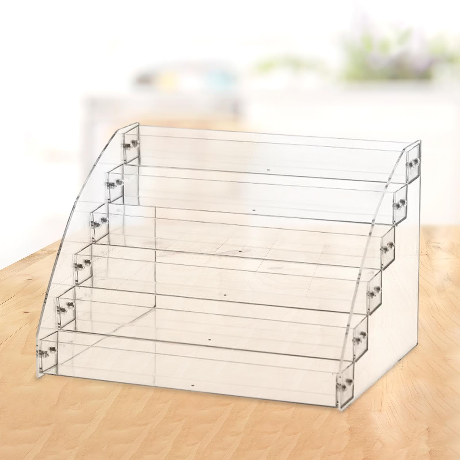 Qianly Porte-cartes de Visite Support de Cartes de Visite Organisateur de Nom Distributeur Acrylique Multi-niveaux Transparent Facile à Assembler Adapté Aux, 6 niveaux
