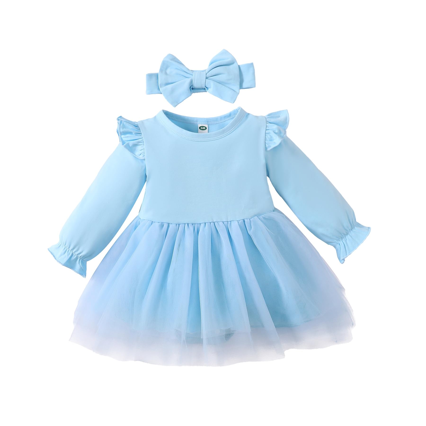 Magic Park 0-18M Infant Bodysuit Tutu Dress Baby Girl Romper Dress Toddler Solid Color Tulle Skirt Baptism Holidays Outfits