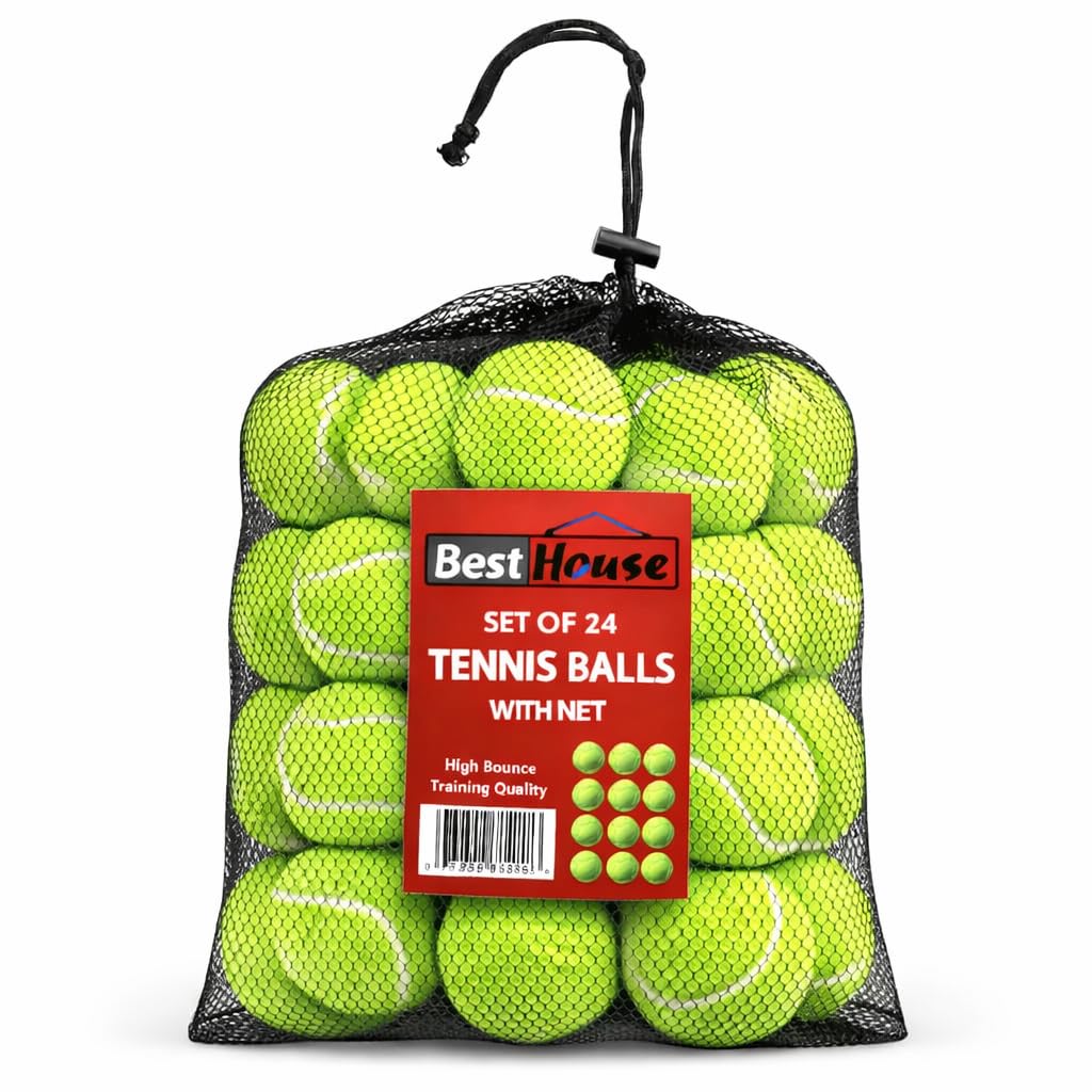 Orion | Tennis Balls Set of 24 with Mesh Carry Bag | Soft Rubber Durable Pet Training | Beginner Practice | Playing Exercise | Casual Sports, Beach, Lightweight Tennis Balls for Dogs & Puppies