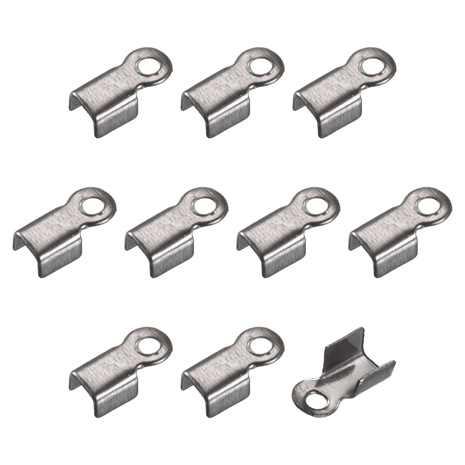 400 Embouts à sertir pliables 3x6 mm noir métallisé pour cordon