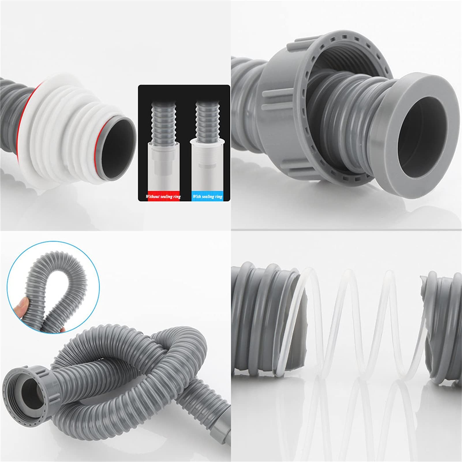 AnSafe Manguera de Drenaje, Durable Libre para doblarse Cocina Grifo Accesorios Hundir Desodorante y a Prueba de Insectos. Tubo de Entrada de Salida (tamaño : 200cm)