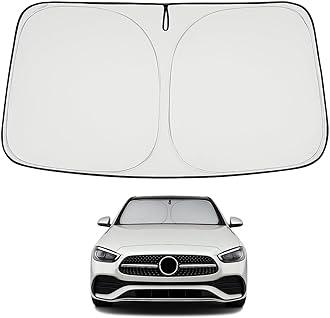 Proadsy 2024 Upgrade Front Windshield Sun Shade Foldable Sunshade Protector Custom Fit 2015-2021 Mercedes Benz C Class W205 C250 C300 C400 Accessories