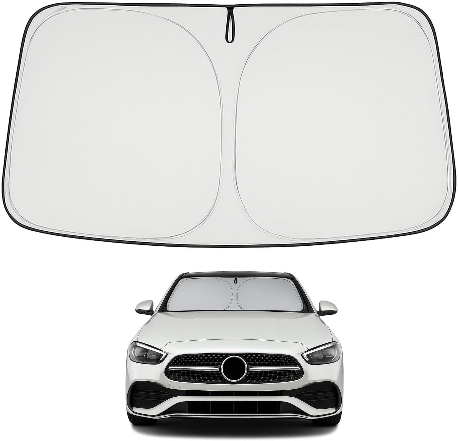 Proadsy 2026 Upgrade Front Windshield Sun Shade Foldable Sunshade Protector Custom Fit 2015-2021 C Class Accessories