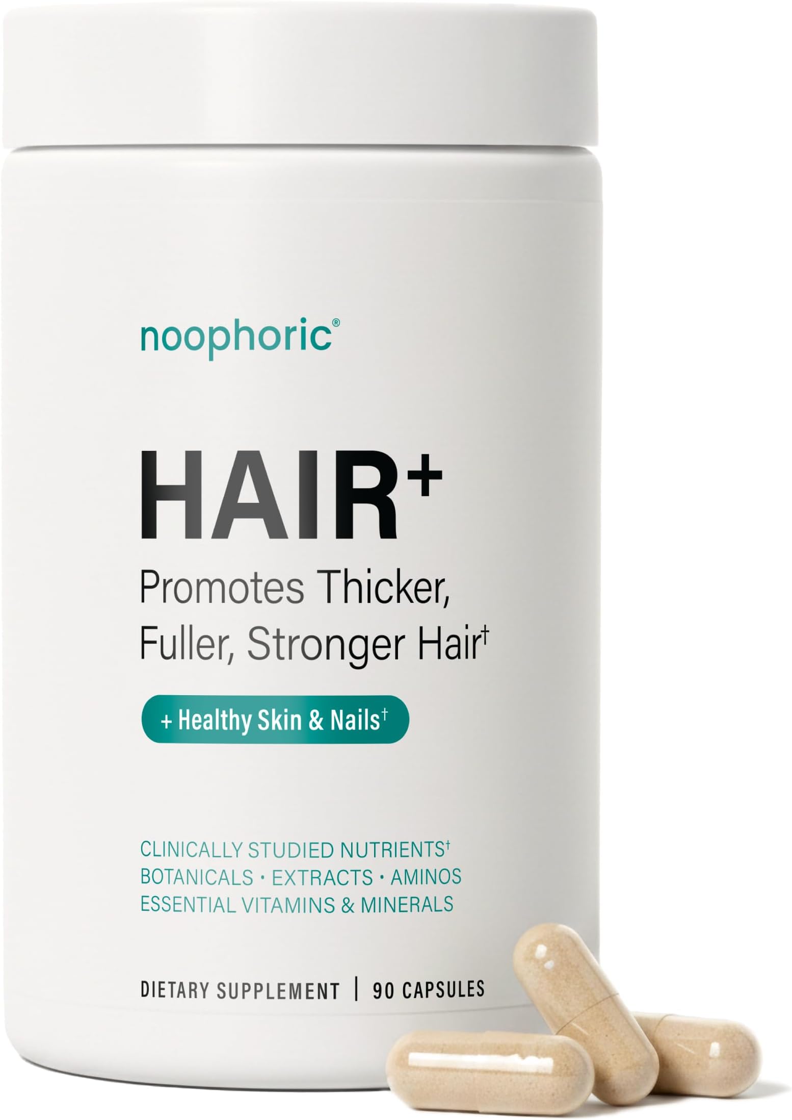 Hair Growth Vitamins for Women, Hair Skin and Nails Supplement with Biotin Zinc and Saw Palmetto, Supports Thicker Fuller Hair, 90 Capsules