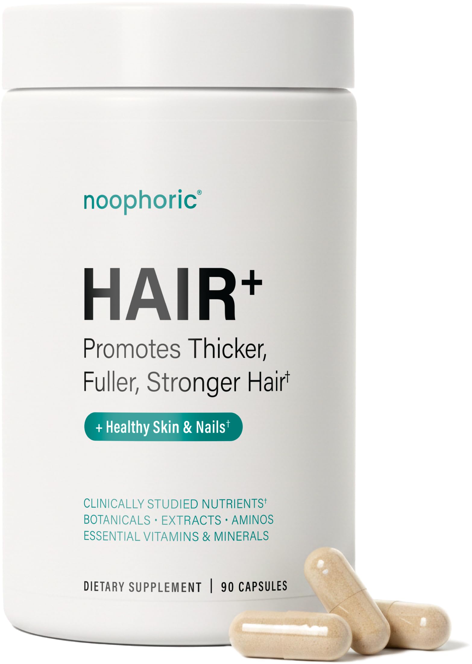 - Noophoric Hair Growth Vitamins for Women and Men - Natural Hair Loss Supplement for Fuller Thicker Hair - Hair Skin and Nails Vitamins for Thinning and Shedding, 90 Capsules