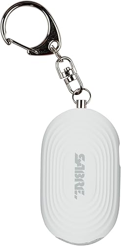 SABRE Alarma personal 2 en 1 con luz LED, sirena de seguridad personal de 130 dB, gancho a presión para acceso instantáneo, rango de 1,250 pies,