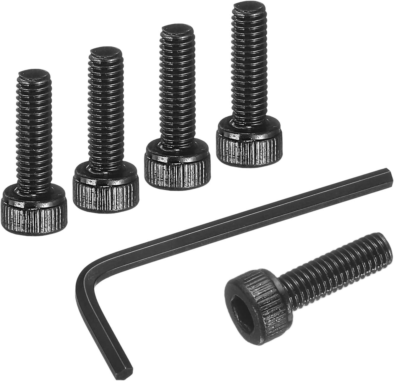 sourcing map 100Pcs Hex Socket Head Cap Screws Bolts, M3x10mm 304 Stainless Steel Socket Drive Machine Screws Bolts with Hex Wrench, Full Threaded, Black