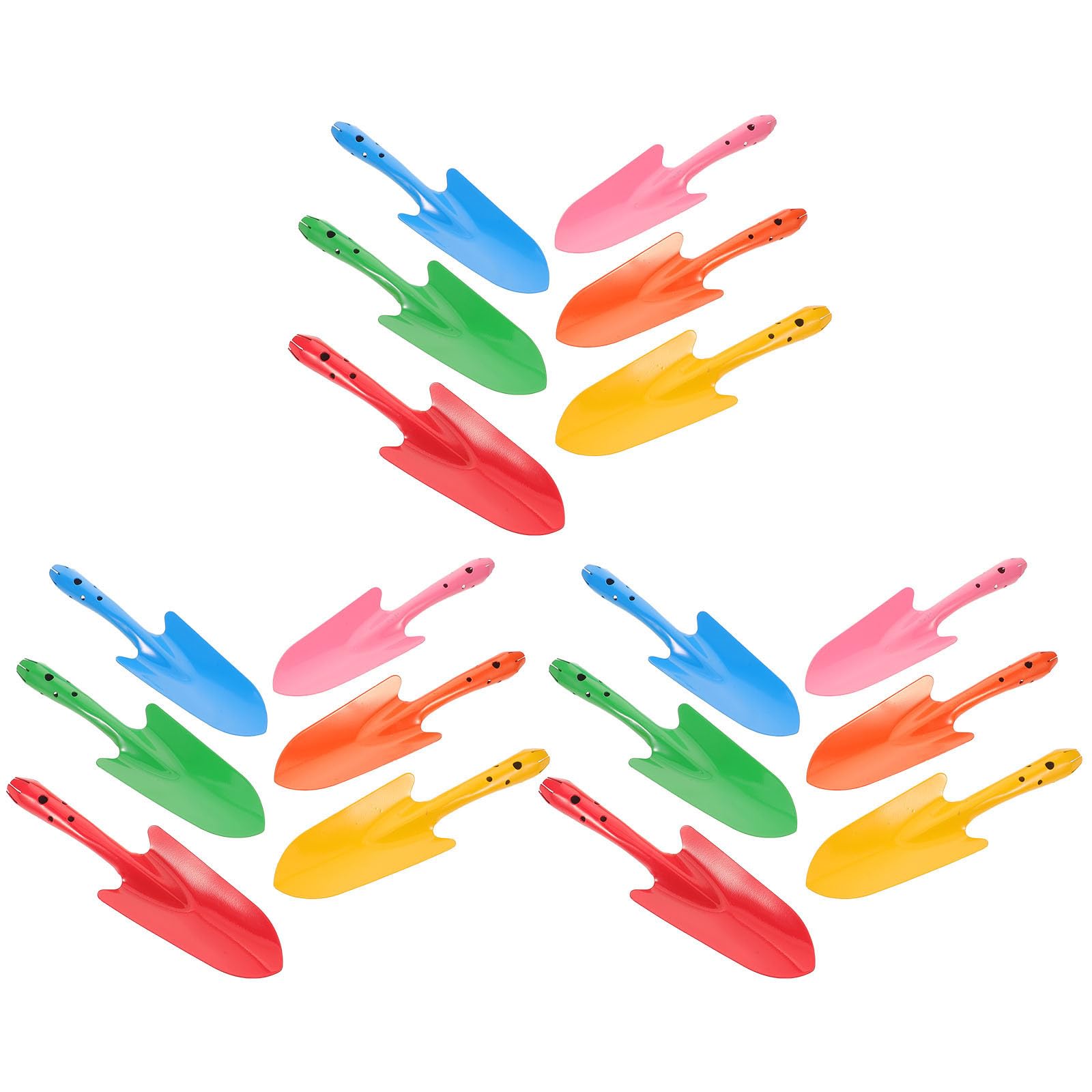 Veemoon 18 Pcs Petite Pelle de Jardinage Mini Pelle de Jardin Fer pour Sol et Plante Intérieur et Extérieur Bord Stable Coupe Compacte Poignée Antidérapante Résistante à Usure