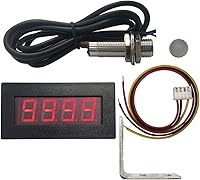 Vista 7 de DIGITEN 4 tacómetro digital led RPM, con velocímetro y sensor apagador de proximidad NPN, color verde